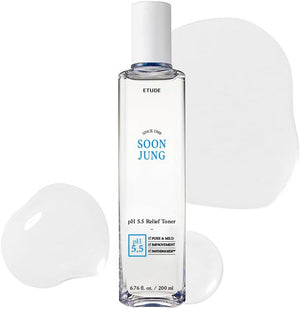ETUDE House Soonjung pH5.5 Relief Toner(6.76 Fl Oz)