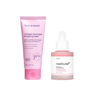 Night Repair Duo | TEREZ & HONOR Collagen Night Wrapping Peel-Off Mask + Medicube PDRN Pink Peptide Serum