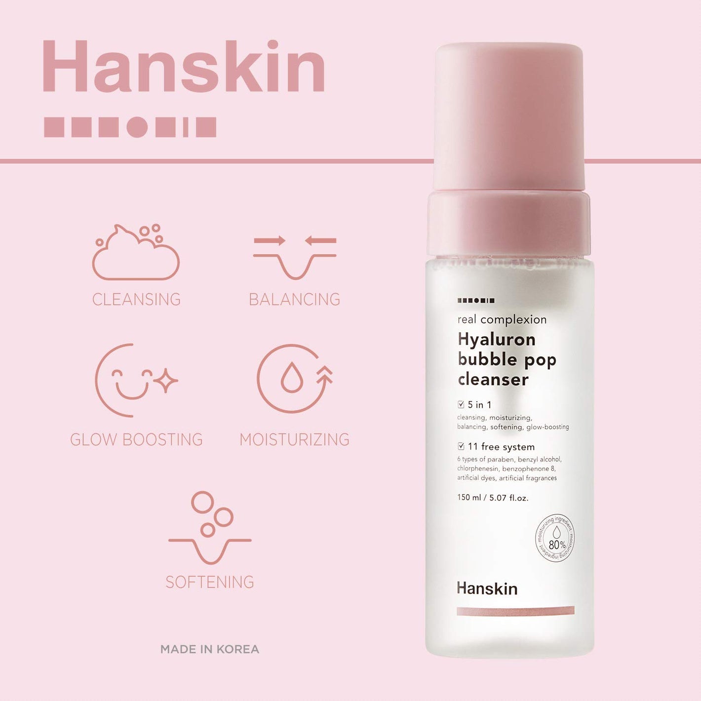 Hanskin Real Complexion Hyaluron Bubble Pop Cleanser