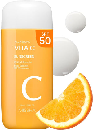 MISSHA All Around Vita C Sunscreen SPF 50/2.36 Fl Oz