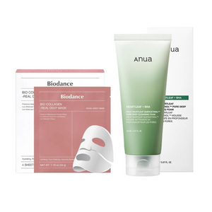 Deep Calm Duo | Anua Heartleaf Quercetinol Cleansing Foam + Biodance Bio-Collagen Real Deep Mask (4ea)