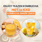 TEAZEN Lemon Ginger Hot Kombucha Tea, 30 Sticks