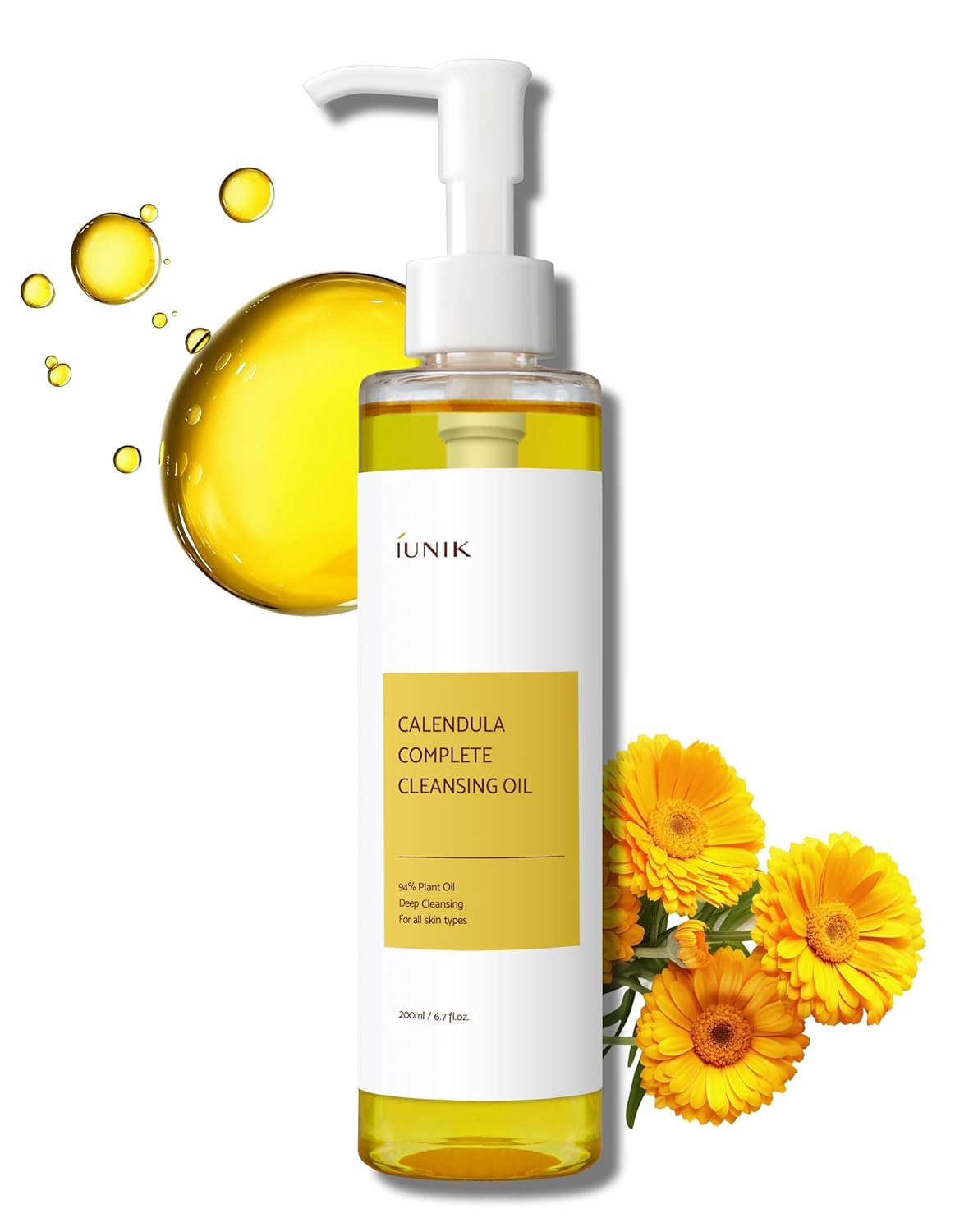 IUNIK Calendula & Jojoba Oil-Infused Vegan Cleansing Oil