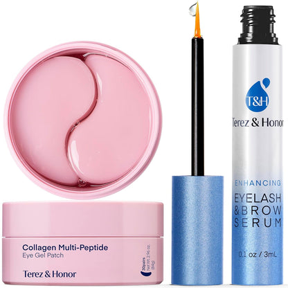Eyelash Serum and Peptide Collagen Under Eye Patches Korean Skincare