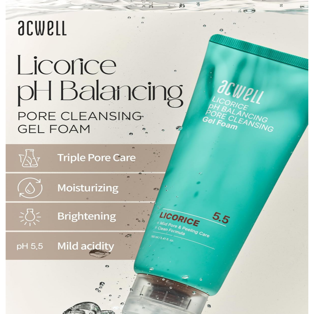 ACWELL Licorice pH Balancing Pore Cleansing Gel Foam